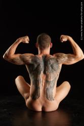 Nude Man White Sitting poses - simple Athletic Short Brown Sitting poses - ALL Standard Photoshoot Realistic